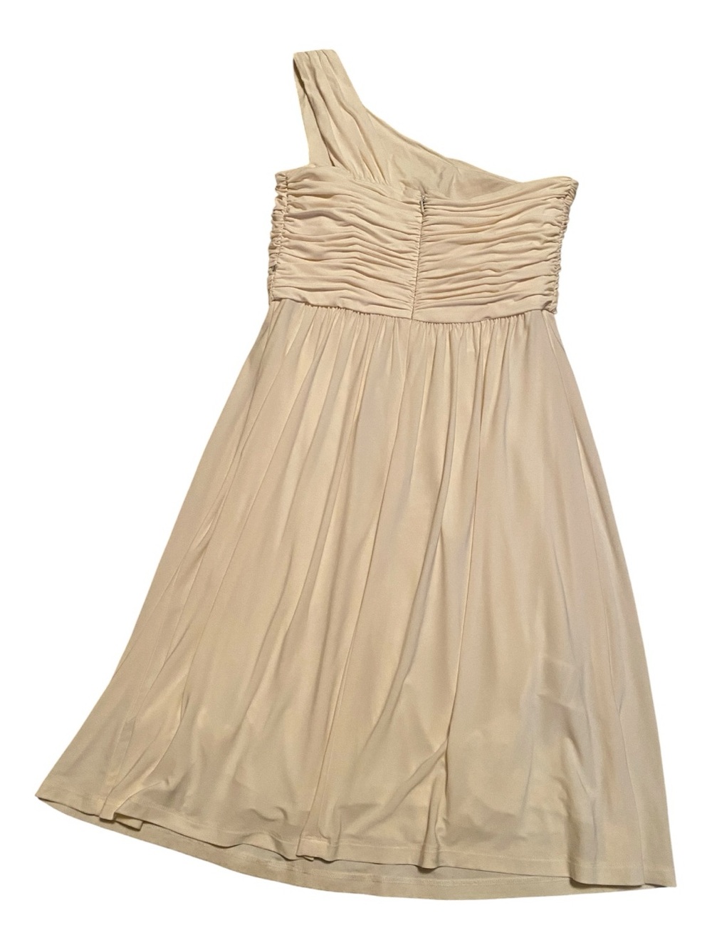 Max and Cleo One Shoulder Elegant Dress, Eggshell Color with Sequin, Size 6 - Picture 2 of 11